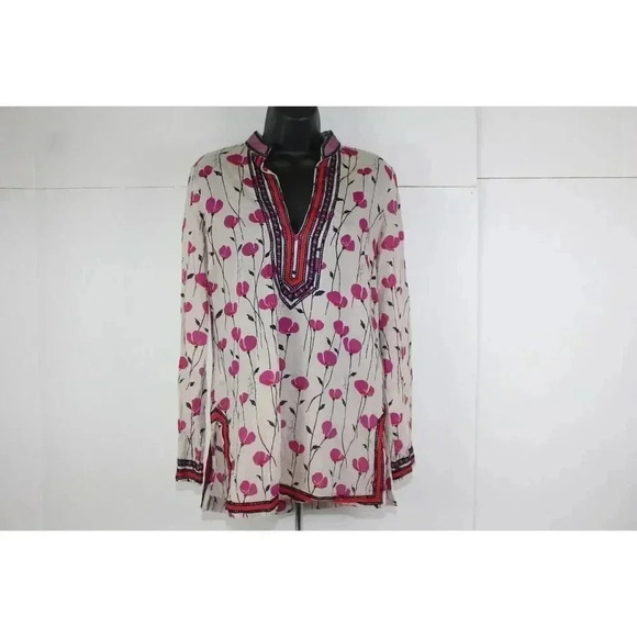 ladies TORY BURCH v-neck blouse size 6 - Picture 1 of 11